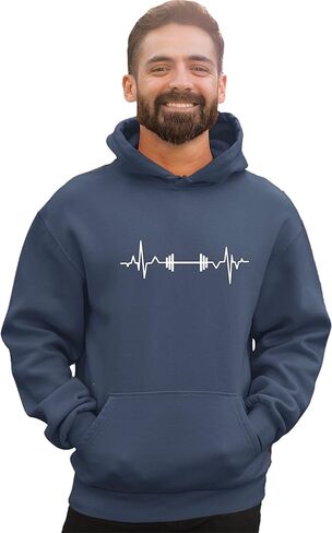 Go All Out Barbell Heartbeat Weightlifting Gym Workout Gift Idea Mens Women Sweatshirt Hoodie in Saudi Arabia