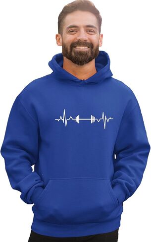 Go All Out Barbell Heartbeat Weightlifting Gym Workout Gift Idea Mens Women Sweatshirt Hoodie in Saudi Arabia