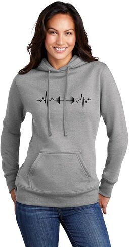 Go All Out Barbell Heartbeat Weightlifting Gym Workout Gift Idea Mens Women Sweatshirt Hoodie in Saudi Arabia