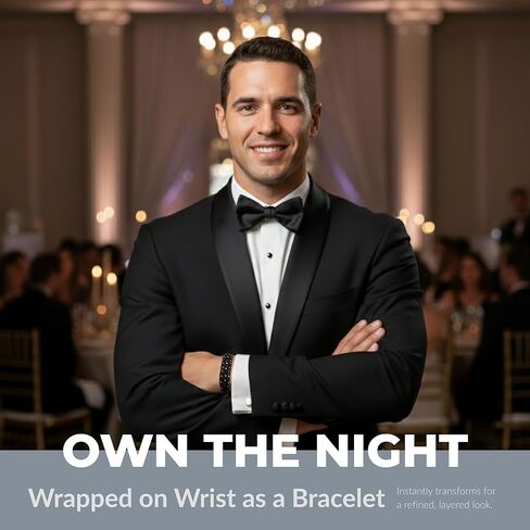 Natural Black Spinel Necklace for Men 24" | 4mm Faceted Beaded Baseball Necklace | Real Stone Energy Jewelry Gift for Him | Convertible Layered Wrap Bracelet | 14K GP Easy-Snap Clasp in Kuwait