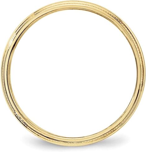 Roy Rose Jewelry 10K Yellow Gold 3mm Milgrain Half Round Wedding Band Ring Sizes 4 to 14 in Saudi Arabia