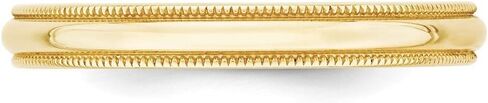 Roy Rose Jewelry 10K Yellow Gold 3mm Milgrain Half Round Wedding Band Ring Sizes 4 to 14 in Saudi Arabia
