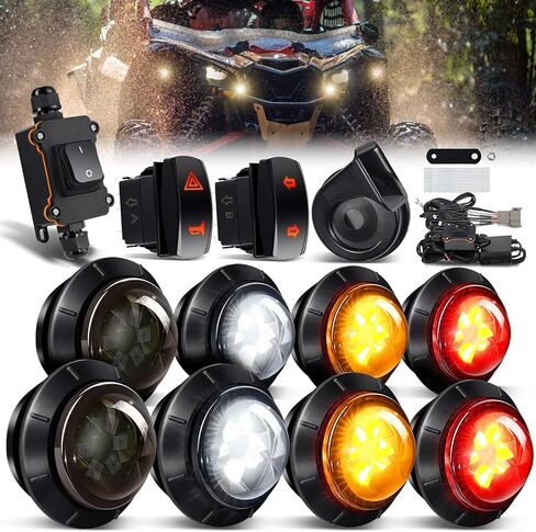 Benlari UTV Turn Signal Kit with 110D Horn Pre-Wired UTV ATV Blinker with Hazard Light Universal Street Legal Turn Signals Compatible with Polaris, Kawasaki, Can-Am, Teryx, CFMOTO in Saudi Arabia