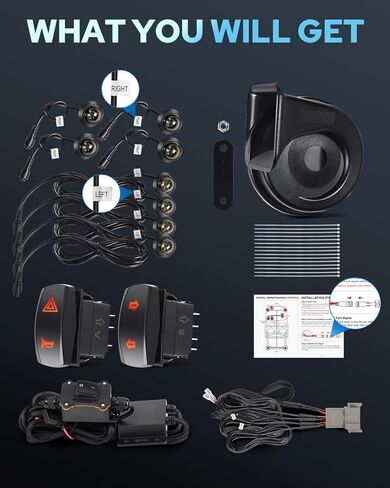 Benlari UTV Turn Signal Kit with 110D Horn Pre-Wired UTV ATV Blinker with Hazard Light Universal Street Legal Turn Signals Compatible with Polaris, Kawasaki, Can-Am, Teryx, CFMOTO in Saudi Arabia