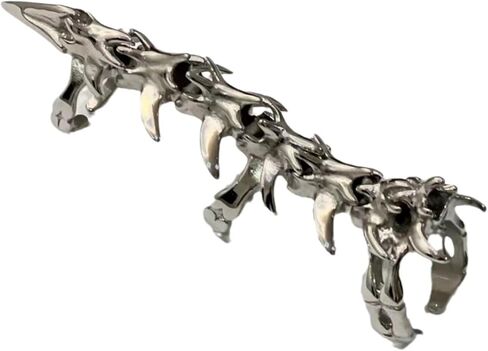Gothic Punk Finger Claw Knuckle Ring, Silver Mechanical Wind Activity Ring, Punk Rock Gothic Cool in Kuwait