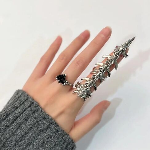 Gothic Punk Finger Claw Knuckle Ring, Silver Mechanical Wind Activity Ring, Punk Rock Gothic Cool in Kuwait