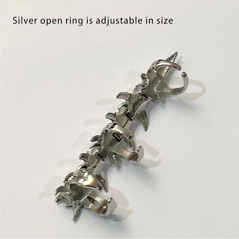 Gothic Punk Finger Claw Knuckle Ring, Silver Mechanical Wind Activity Ring, Punk Rock Gothic Cool in Kuwait