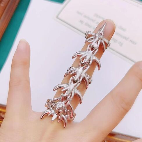 Gothic Punk Finger Claw Knuckle Ring, Silver Mechanical Wind Activity Ring, Punk Rock Gothic Cool in Kuwait