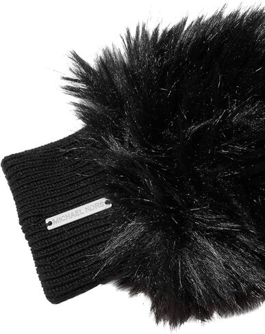 Michael Kors Women's Faux Fur Merino Glove, Black, One Size in Saudi Arabia