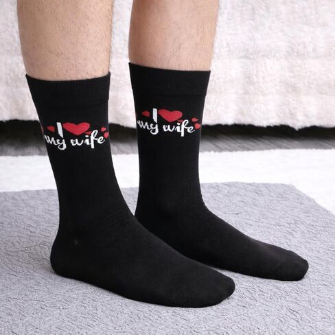 Valentines Day Gifts for Him - Husband Gifts from Wife - I Love My Wife Socks, Best Husband Ever Funny Socks for Men, Anniversary Birthday Gift for Men in Saudi Arabia