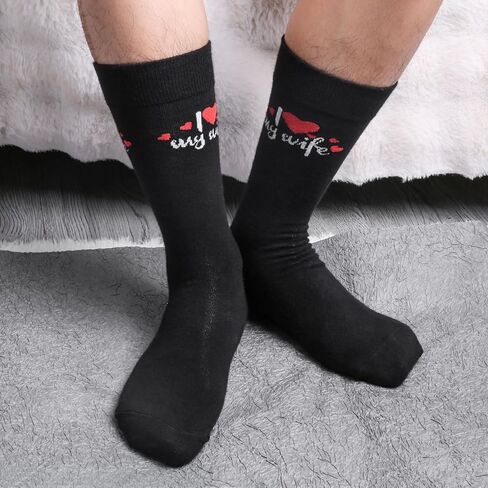 Valentines Day Gifts for Him - Husband Gifts from Wife - I Love My Wife Socks, Best Husband Ever Funny Socks for Men, Anniversary Birthday Gift for Men in Saudi Arabia