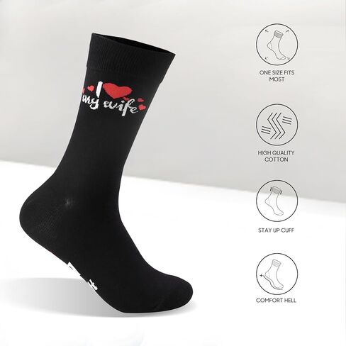 Valentines Day Gifts for Him - Husband Gifts from Wife - I Love My Wife Socks, Best Husband Ever Funny Socks for Men, Anniversary Birthday Gift for Men in Saudi Arabia