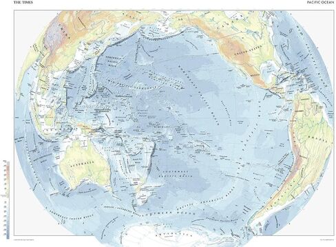 The Times Atlas: The Pacific Ocean - Compact - 22.25 x 16.25 inch Poster - Front Lamination in Saudi Arabia