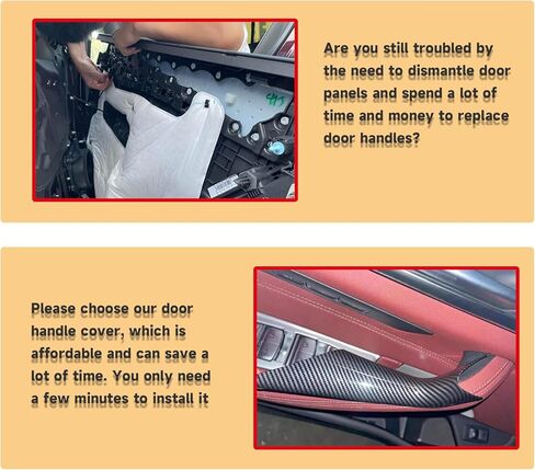 Compatible with BMW 5 Series Interior Door Handle Cover 2018-2023 G30 G31 520i 530i 540i 520d 530d 540d no-Remove Interior Door Pull Handle Cover (Carbon Fiber Pattern, 4pcs) in Saudi Arabia