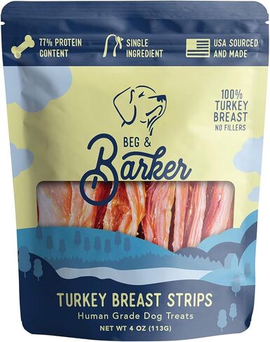 Beg & Barker Chicken, Pork, & Turkey Jerky for Dogs (4 oz, Pack of 3) - Dog Training Treats - Natural Dog Treats Made in The USA - Grain Free, Diabetic-Friendly, High Protein, Sugar-Free… in Kuwait