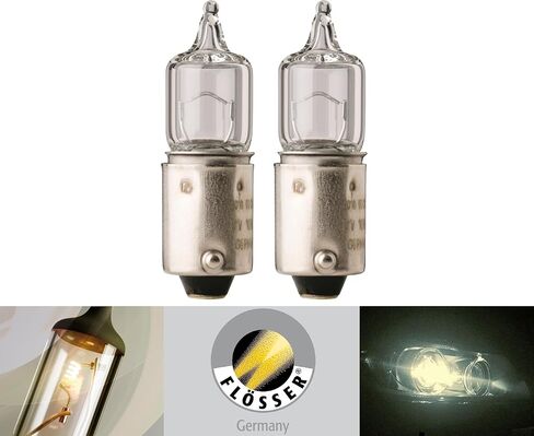 Flosser المتوهجة BA9s H20W 20W Stock 4020 12023 12025 12929 DRL استبدال لمبات الإضاءة الخلفية الخلفية لوقوف السيارات (عبوة من 2) صنع في ألمانيا in Kuwait
