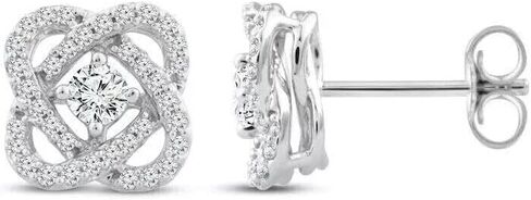 Women's Stud Earrings 1.70Ct Round Cut Diamond Push Back 14k White Gold Finish 925 Sterling Silver in Saudi Arabia