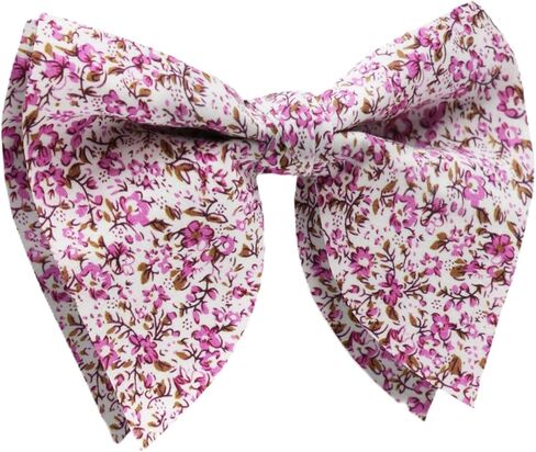 Floral Bow Ties for Men, Oversized Bow Tie Pre-tied Bowties Mens Cotton Flower Printed Bowtie for Wedding Party Casual in Saudi Arabia