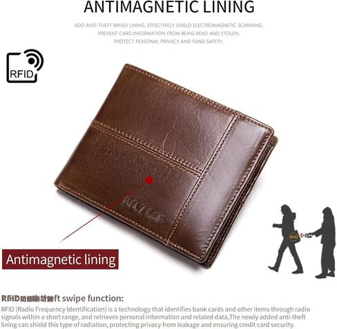 men's wallet,Men's minimalist wallet,Front-layer cowhide wallet, classic retro bifold design, RFID theft protection, 19 card slots,minimalist wallet for men in Saudi Arabia