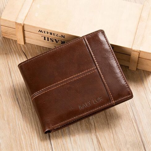 men's wallet,Men's minimalist wallet,Front-layer cowhide wallet, classic retro bifold design, RFID theft protection, 19 card slots,minimalist wallet for men in Saudi Arabia