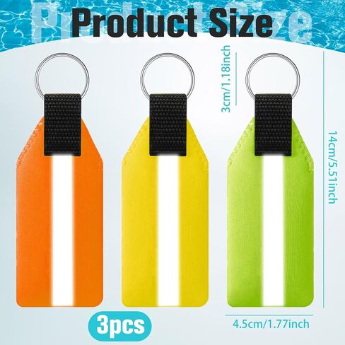 Quelay 3 Pcs Floating Keychain, Neoprene Waterproof Floatable Foam Keychain Reflective for Boating, Surfing, Paddle boarding, Fishing, Kayaking, Night Water sports Outdoor Sports in Saudi Arabia