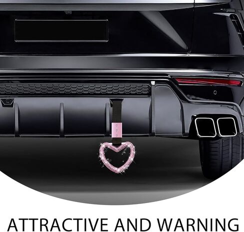 NBTEPEM Bling Heart Handle Ring Bling Car Accessories for Women Handle Strap Drift Charm Rear Bumper Warning Ring Tsurikawa Heart Decor for Car Interior Exterior Decoration (Pink, Heart Style) in Saudi Arabia