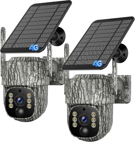 كاميرا Camcamp Cellular Trail 2.5K بث مباشر، كاميرات ألعاب 4G LTE مع لوحة شمسية، رؤية ليلية، تنشيط الحركة، عرض 360 درجة، بطاقة SIM متضمنة كاميرات صيد للخارج in Saudi Arabia
