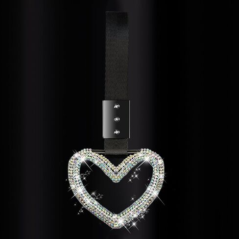 NBTEPEM Bling Heart Handle Ring Bling Car Accessories for Women Handle Strap Drift Charm Rear Bumper Warning Ring Tsurikawa Heart Decor for Car Interior Exterior Decoration (Pink, Heart Style) in Saudi Arabia