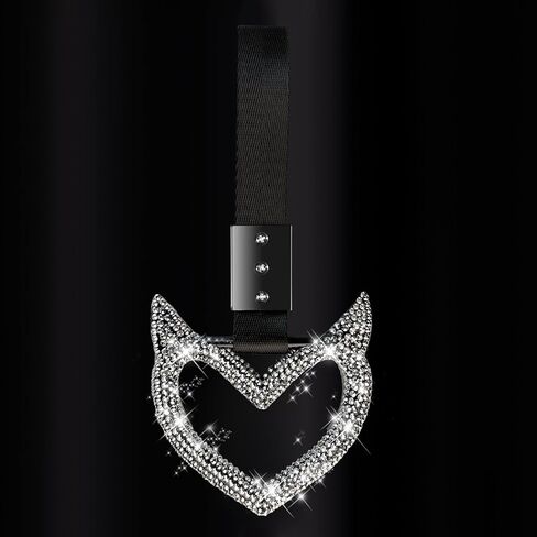 NBTEPEM Bling Heart Handle Ring Bling Car Accessories for Women Handle Strap Drift Charm Rear Bumper Warning Ring Tsurikawa Heart Decor for Car Interior Exterior Decoration (Pink, Heart Style) in Saudi Arabia
