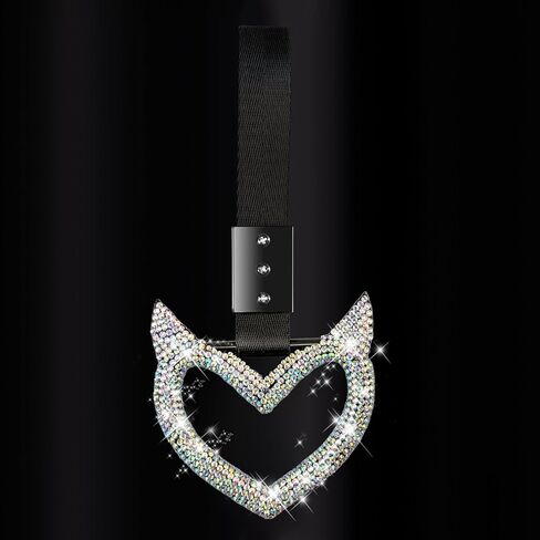 NBTEPEM Bling Heart Handle Ring Bling Car Accessories for Women Handle Strap Drift Charm Rear Bumper Warning Ring Tsurikawa Heart Decor for Car Interior Exterior Decoration (Pink, Heart Style) in Saudi Arabia