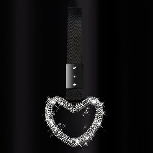 NBTEPEM Bling Heart Handle Ring Bling Car Accessories for Women Handle Strap Drift Charm Rear Bumper Warning Ring Tsurikawa Heart Decor for Car Interior Exterior Decoration (Pink, Heart Style) in Saudi Arabia