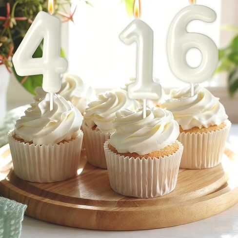 30 Candles 30th Birthday Decorations for Women, White 30th Candle for Beige Birthday Decorations, 30 Cake Topper for 30 Year Old Girl Cream Birthday Party Decor Party Supplies Favors(Number 30 Candle) in Saudi Arabia