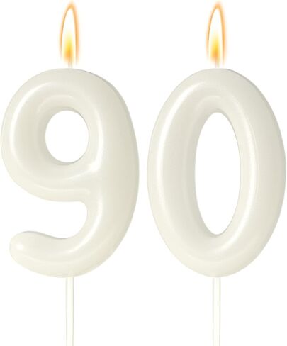 30 Candles 30th Birthday Decorations for Women, White 30th Candle for Beige Birthday Decorations, 30 Cake Topper for 30 Year Old Girl Cream Birthday Party Decor Party Supplies Favors(Number 30 Candle) in Saudi Arabia