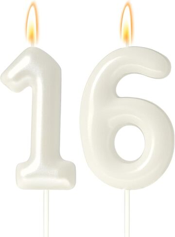 30 Candles 30th Birthday Decorations for Women, White 30th Candle for Beige Birthday Decorations, 30 Cake Topper for 30 Year Old Girl Cream Birthday Party Decor Party Supplies Favors(Number 30 Candle) in Saudi Arabia