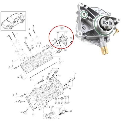 Compatible for Porsche Cayenne 3.6/4.8 Engine Brake Vacuum Pump- 94811005006, 94811005005, 94811005007 in Kuwait