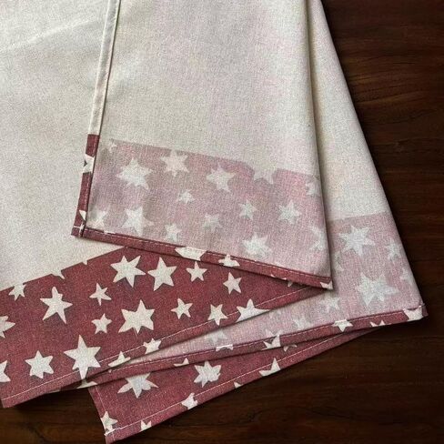 Linen Textured Valances Country Rustic Kitchen Valance with Traditional Retro Star Pattern Farmhouse Window Treatment Festival Decor 16 inches Length in Saudi Arabia