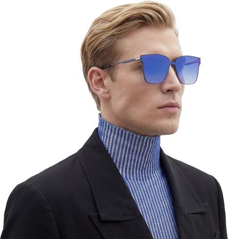 MUJOSH Minimalist Square Polarized Sunglasses for Women Men, Trendy Seamless Flush-Mount Flat Shade Brand of EssilorLuxottica in Saudi Arabia
