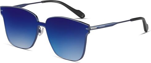 MUJOSH Minimalist Square Polarized Sunglasses for Women Men, Trendy Seamless Flush-Mount Flat Shade Brand of EssilorLuxottica in Saudi Arabia