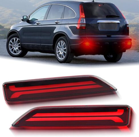 LED Rear Bumper Reflector Light Fog Light DRL Lamp Feature Kit for Honda CRV CR-V 2007-2009｜Accord Crosstour 2013-2015｜Acura RDX 2010-2015, Replace Rear OEM Reflector Panel (Smoked) in Saudi Arabia