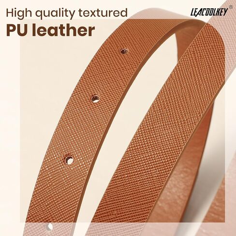 LEACOOLKEY 2 Pack Women's Leather Belts Skinny Waist Belt for Dress Jeans Fashion Ladies Thin Belts in Saudi Arabia
