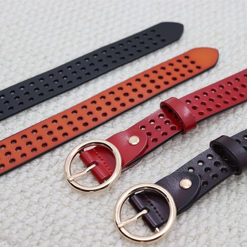 Womens Belt for Jeans Pants Dresses, Gold Buckle Genuine Leather Waist Belts for Women in Saudi Arabia
