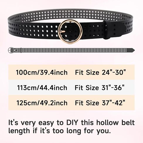 Womens Belt for Jeans Pants Dresses, Gold Buckle Genuine Leather Waist Belts for Women in Saudi Arabia