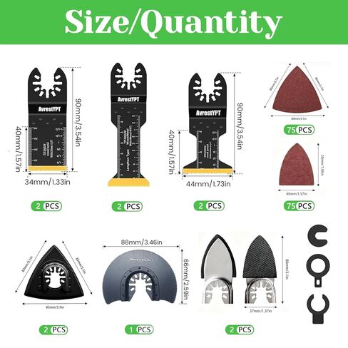 Professional Universal Oscillating Tool Blades Kit - 31 Pcs Titanium & Wood Blades for Multitools - Compatible with Dewalt, Ryobi, Fein, Milwaukee | Perfect for Wood, Plastics & Metal Cutting in Kuwait