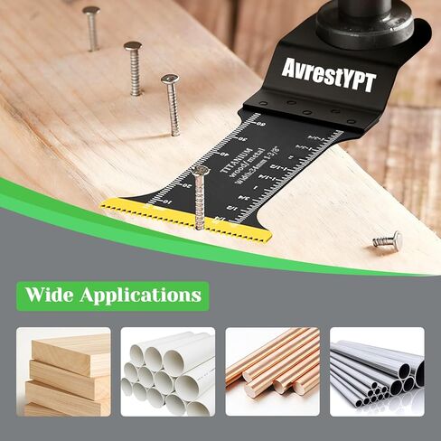 Professional Universal Oscillating Tool Blades Kit - 31 Pcs Titanium & Wood Blades for Multitools - Compatible with Dewalt, Ryobi, Fein, Milwaukee | Perfect for Wood, Plastics & Metal Cutting in Kuwait