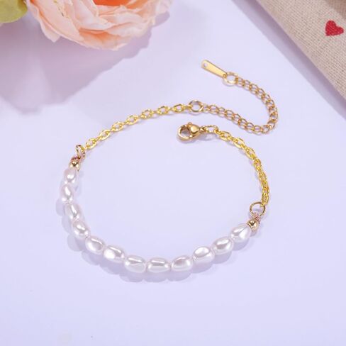 Kvekstio Mother in Law Gift, Elegant Pearl Bracelet for Mother of the Groom, Wedding Day Appreciation White Pearl Gifts for New Mom-in-Law, Pre-wedding Gift for MIL, Mothers Day Affirmation Gifts in Saudi Arabia