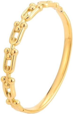 18K Gold Plated Stainless Steel Bracelet U-Shaped Horseshoe Clasp Cuff Bracelet Fashion Jewelry Women's Bracelet in Saudi Arabia
