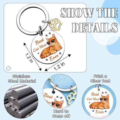 Orange Cat Gifts for Cats Lovers Cat Mom Gifts for Women Orange Cats Keychain Accessory for Kitten Mama Owners Cool Kitten Accessories Birthday Christmas Stocking Stuffers in Saudi Arabia