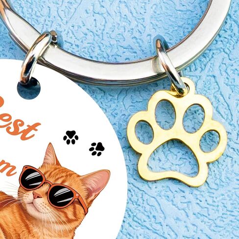 Orange Cat Gifts for Cats Lovers Cat Mom Gifts for Women Orange Cats Keychain Accessory for Kitten Mama Owners Cool Kitten Accessories Birthday Christmas Stocking Stuffers in Saudi Arabia