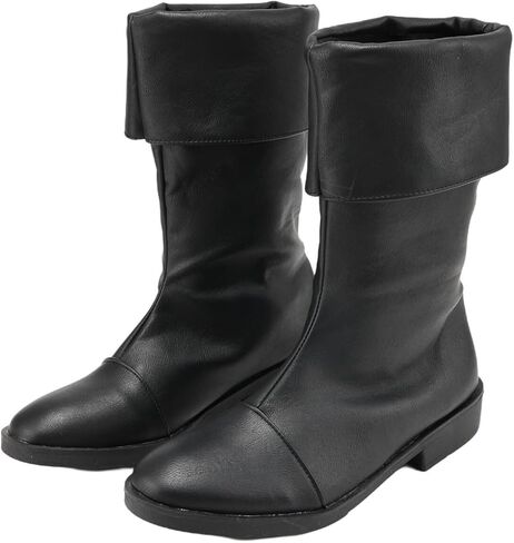 Men's Gothic Pirate Boots Retro Medieval Costume Shoes with PU Leather Low Heel for Halloween in Saudi Arabia