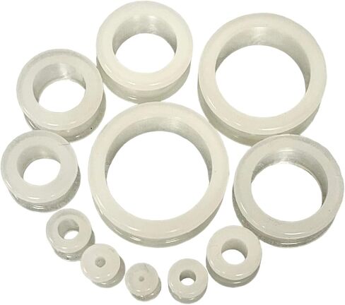 PAIR of Brilliant Glow-in-the-Dark Double Flare Silicone Tunnels - Plugs - Gauges - Body Jewelry in Saudi Arabia